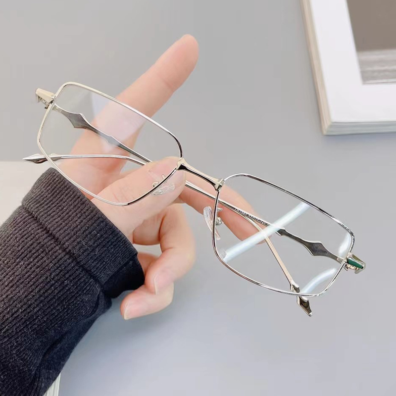檀健次同款方形眼镜框架男高级感金属光学防蓝光近视眼镜可配度数