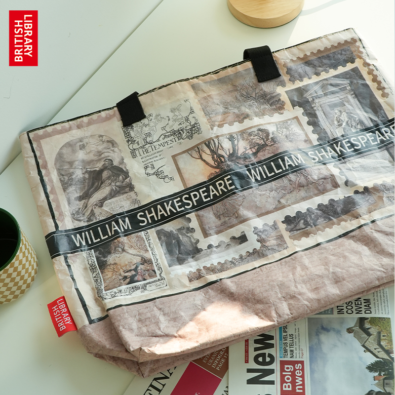 大英图书馆复古色莎士比亚系列杜邦纸环保袋包袋文创包包帆布袋