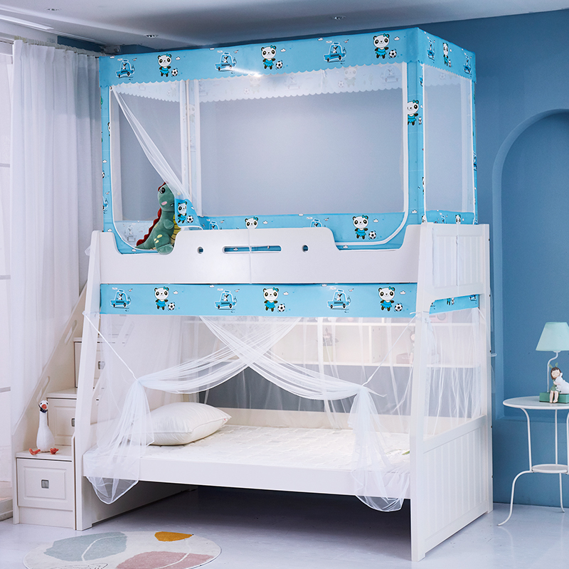子母床蚊帐家用2021年新款儿童上下铺专用梯形下床母子床蒙古包女