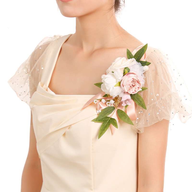 宝欣婚品女士精品肩花韩式玫瑰婚礼胸花舞会派对礼服装饰假花