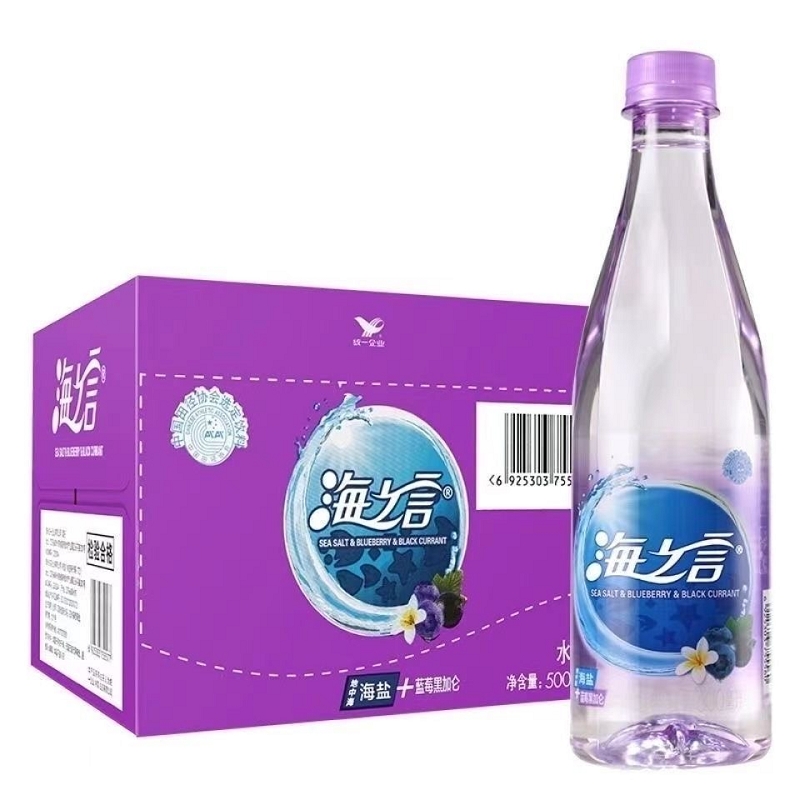 统一海之言500ml*15瓶蓝莓黑加仑味黑吉辽北京不发饮料电解质海盐