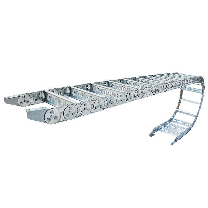 河北瑞奥TL型钢制拖链金属履带 钢铝数控机床桥式全封闭钢铝拖链