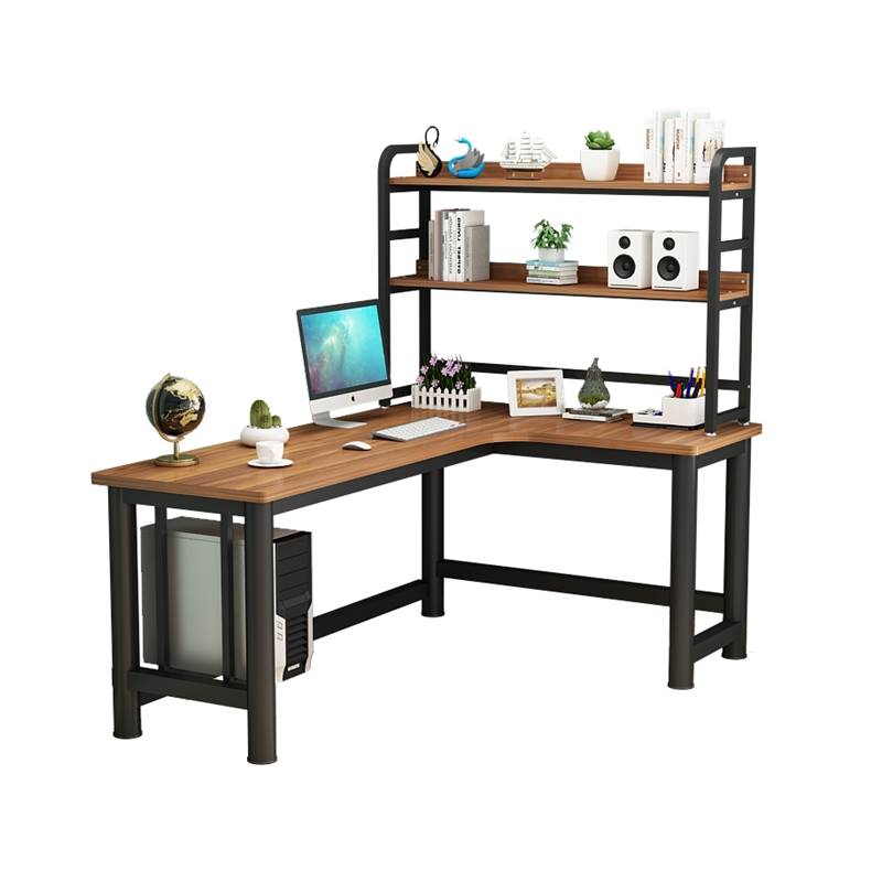 推荐实木转角桌型办公桌电脑桌书桌书架组合儿童房专用学习书桌