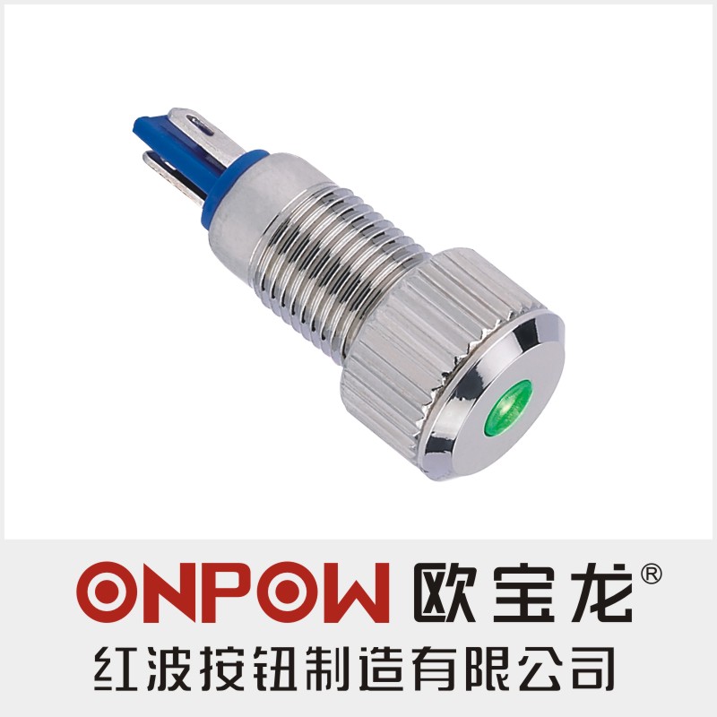 新品ONPOW中国红波按钮GQ8F金属信号指示灯8mm