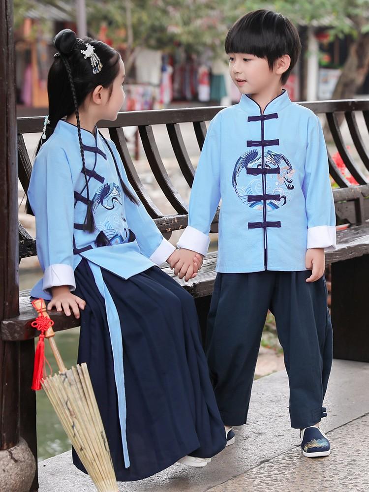 靖儿童汉服男女童小学生古装元旦合唱表演演出服套装民族中国风纯