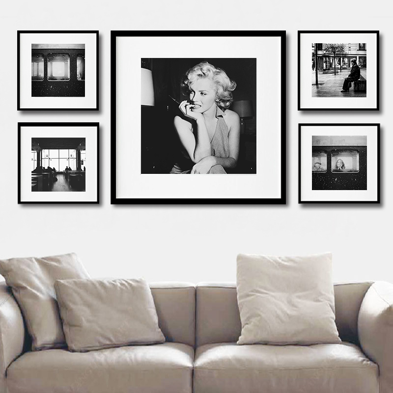 黑白艺术摄影装饰画客厅沙发背景墙照片墙壁画咖啡厅挂画软装挂墙