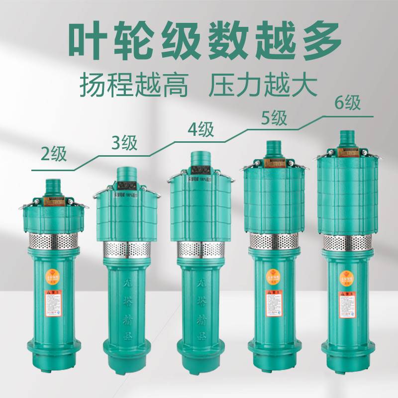 富界上企人民多级潜水泵220v高扬程家用抽水泵农用灌溉泵大流量
