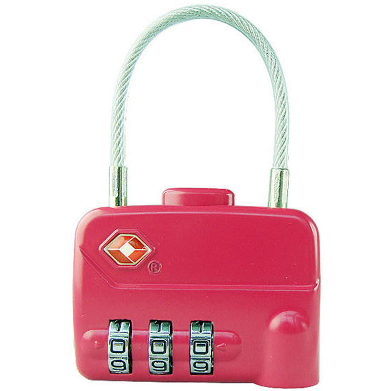 嘉思特密码锁旅行锁箱包锁钢丝挂锁 海关密码锁TSA320黑色红色