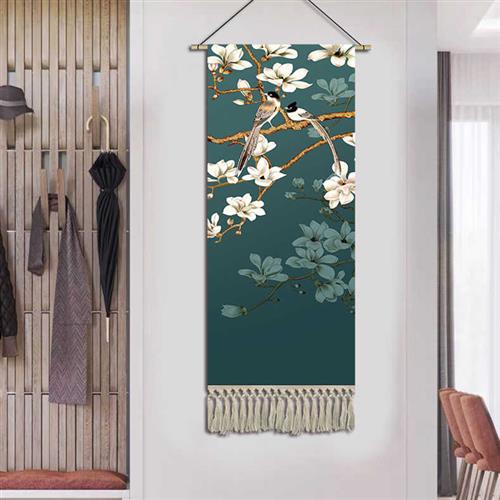 中式花鸟挂毯挂画布艺卧室客厅装饰画床头背景墙挂布壁画中国风画