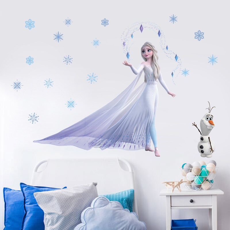 冰雪奇缘贴画儿童动画电影艾莎公主自粘墙贴画可移除贴纸自粘