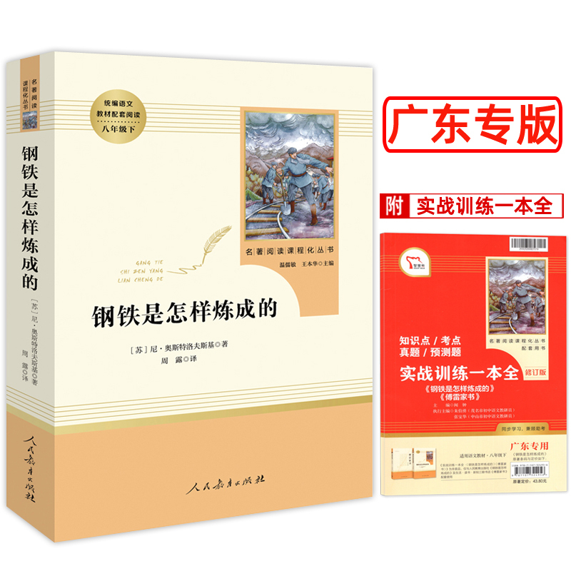 广东专用 钢铁是怎样炼成的初中正版原著完整版人民教育出版社 学