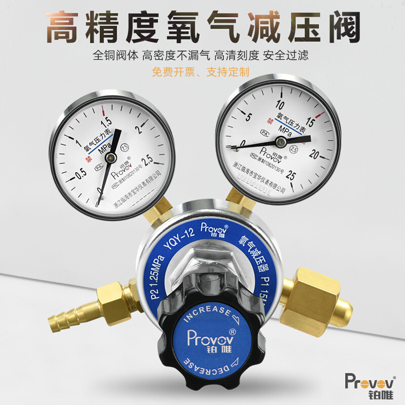立仔上海减压器厂同款YQY-07氧气减压器 调压阀压力表 氧气瓶减压