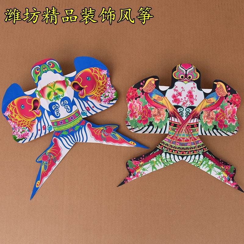 潍坊燕子风筝中国风装饰手工立体纸鸢复古摆件道具模型传统展示用