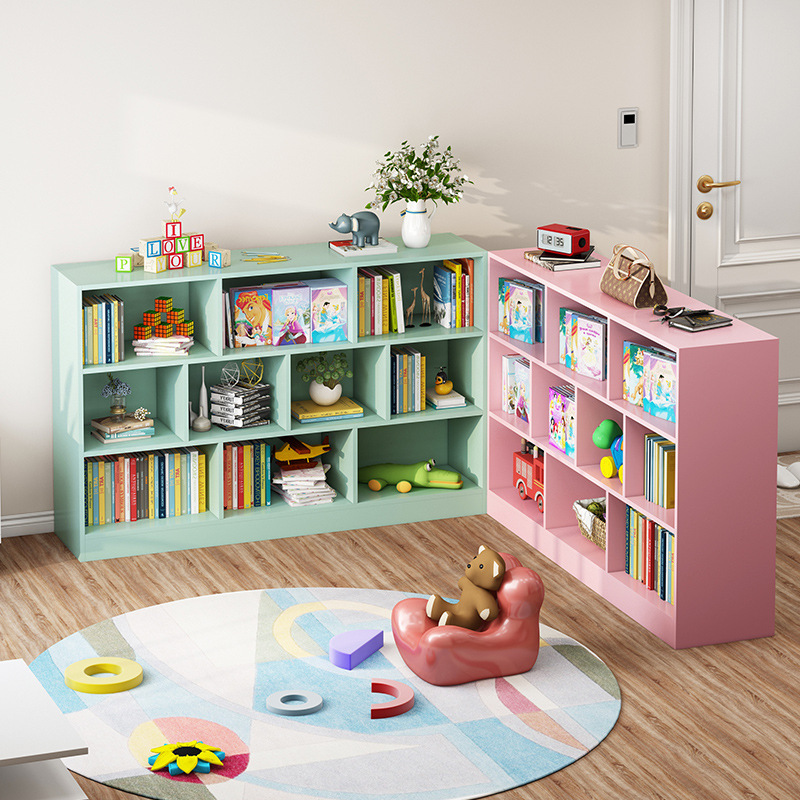 简易书架落地省空间柜子儿童置物架收纳柜一体客厅家用多层矮书柜