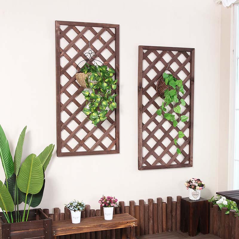 实木网格植物爬藤架客厅壁挂装饰室内阳台靠墙上绿萝悬挂式花架子