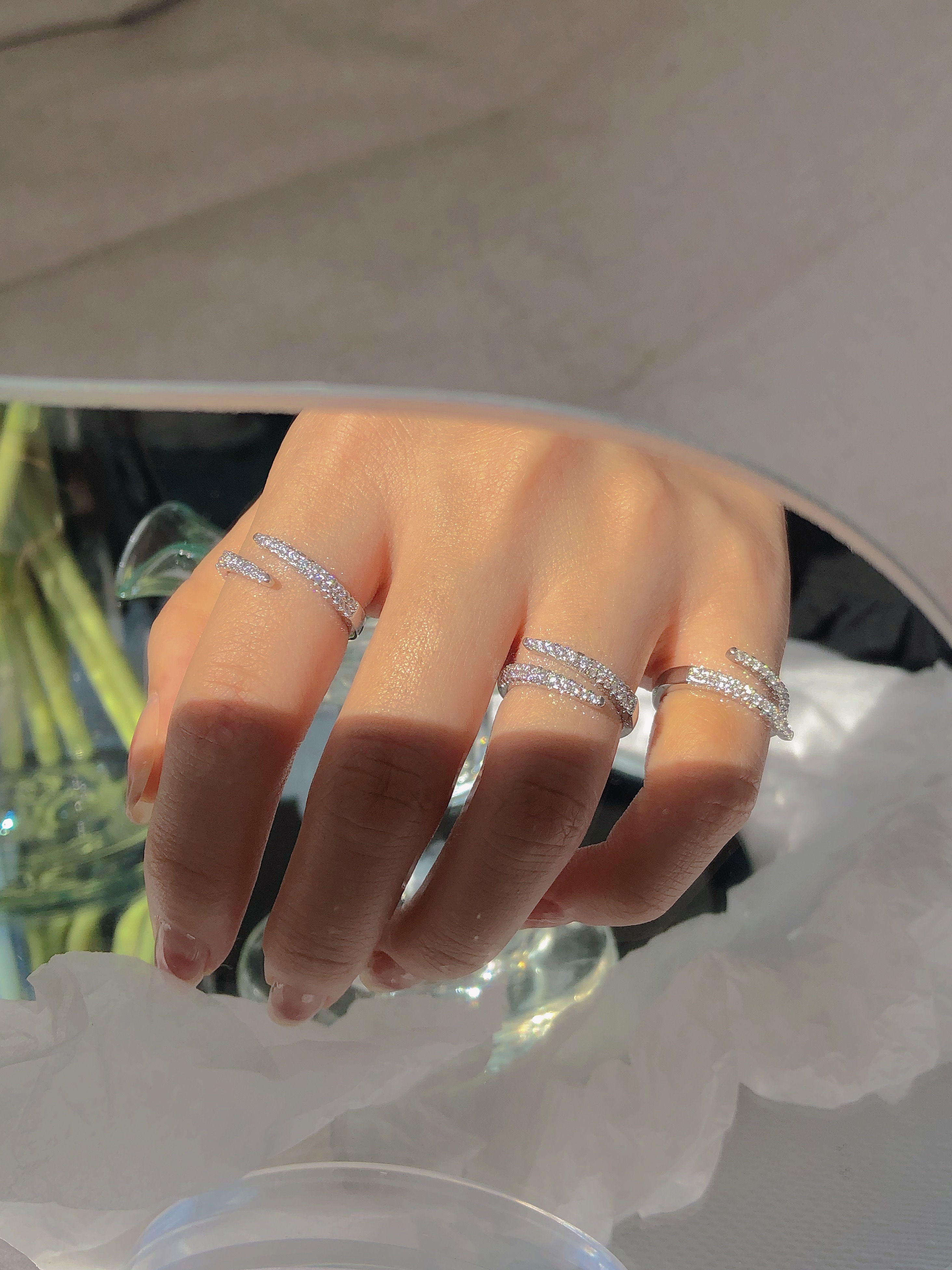 店主怒推！气质绝链条戒指女小众设计精致个性时尚开口食指指环戒