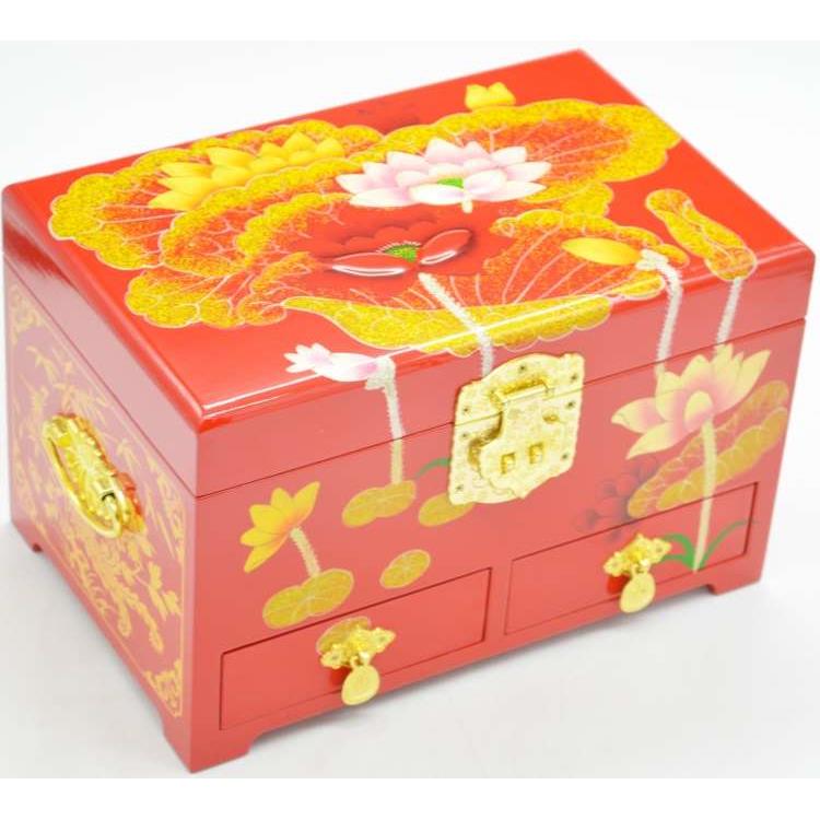 正品平遥漆器首饰盒结婚礼物木质复古新娘化妆盒实木中国风中式大