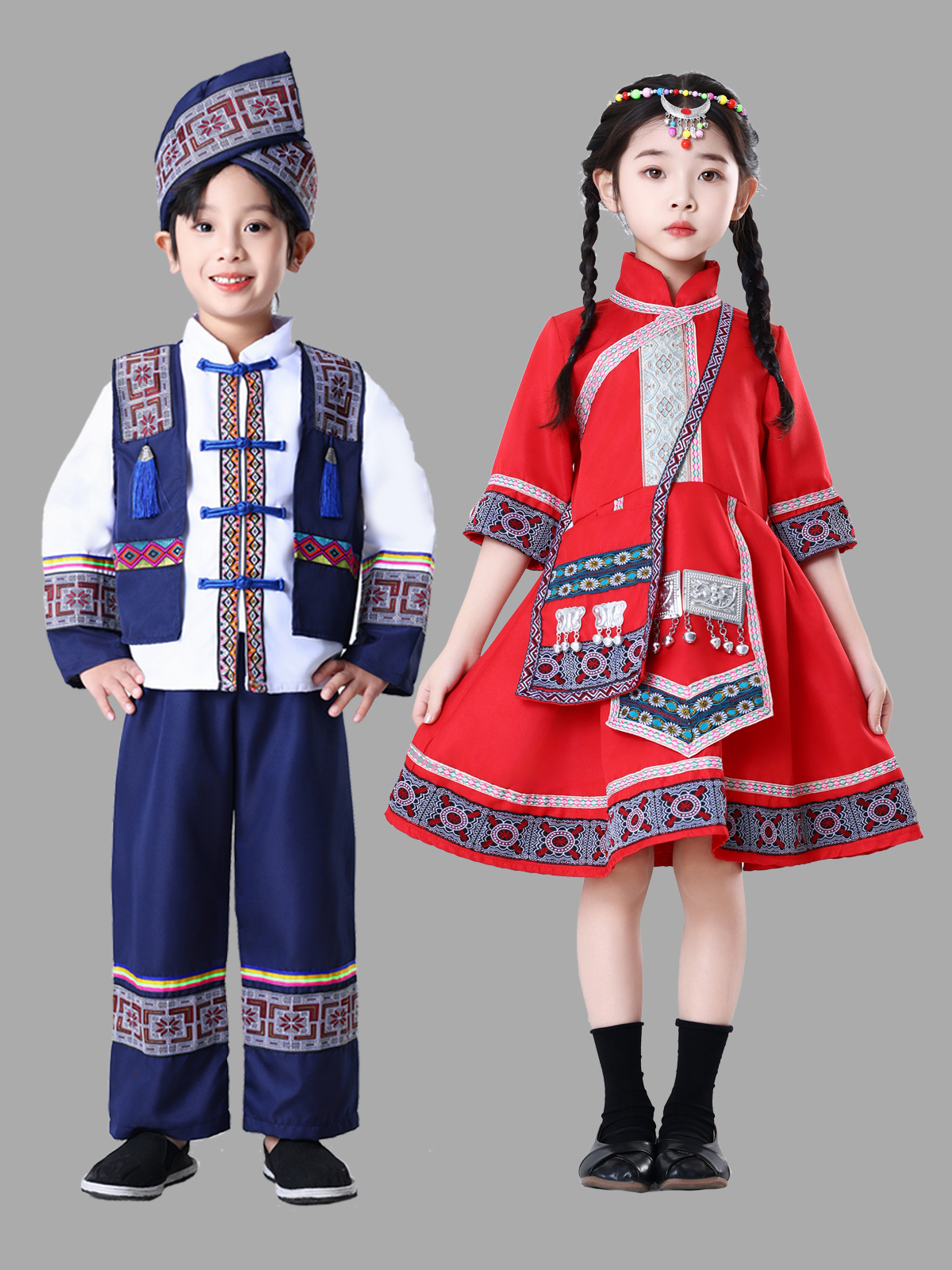 三月三儿童006少数民族服装广西彝壮族瑶族家土男女童族苗族演出
