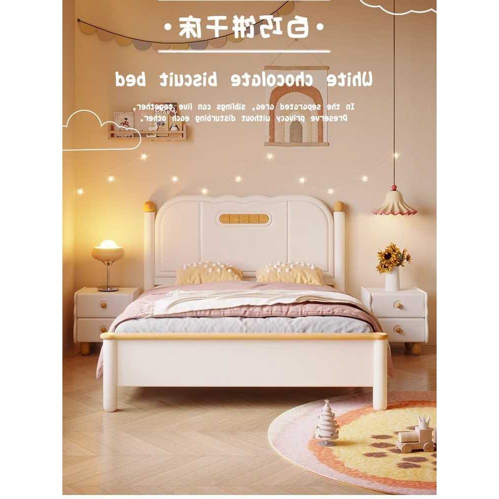 日式实木儿童床奶油风1.5米橡木简约公主床男孩女生童趣1.2米单床