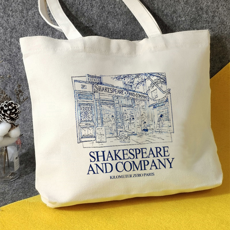 莎士比亚书店帆布包大容量法国巴黎周边帆布袋定制环保购物袋手提