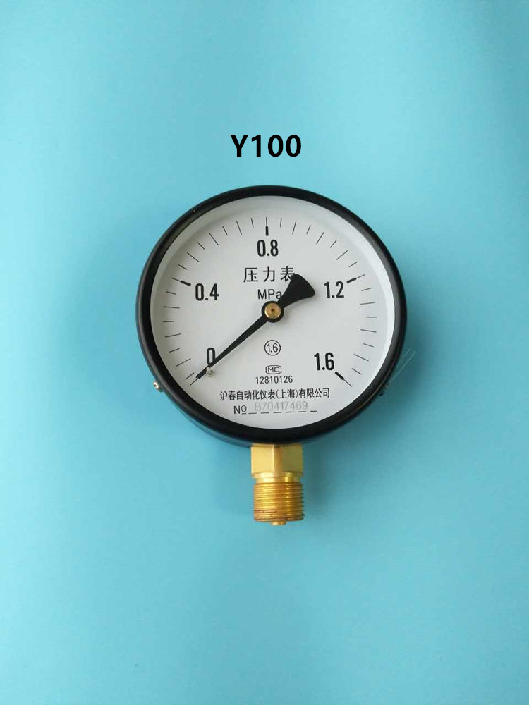 Y100压力表高精度1.6MPa2.5蒸汽锅炉60气水压表上海牌真空负压表