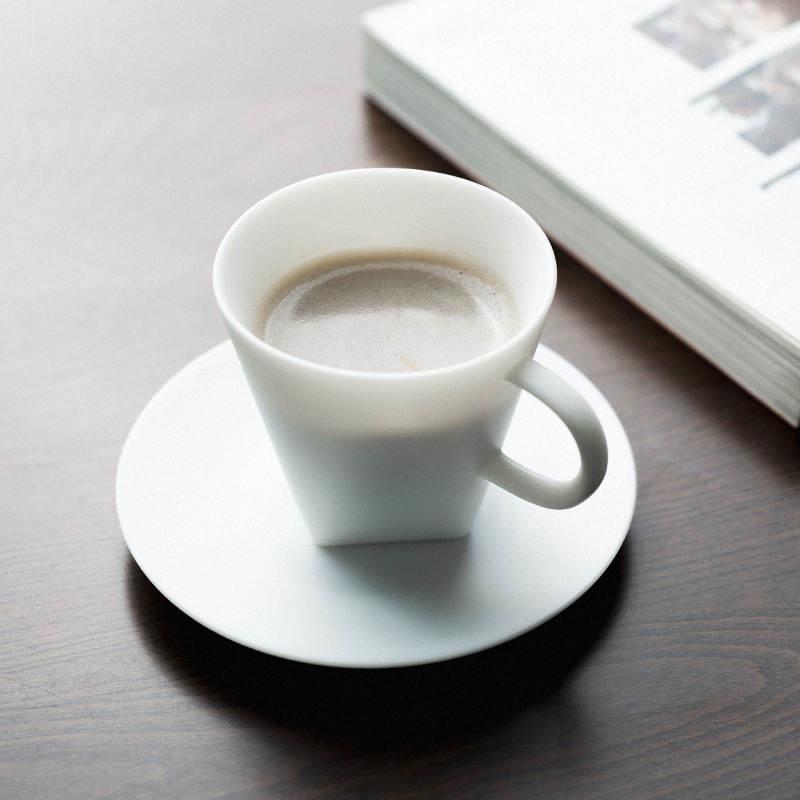 德化羊脂玉白瓷磨砂陶瓷小众拉花咖啡杯带碟套装手冲意式杯子