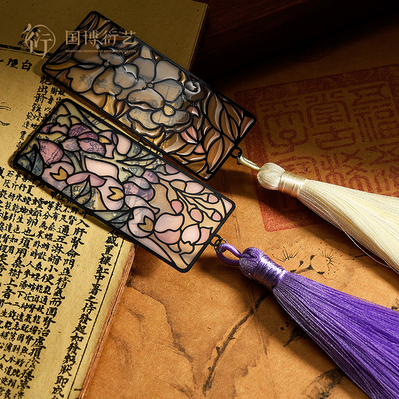 中国国家博物馆百花透明彩色书签博物馆文创古典精致书签生日礼物