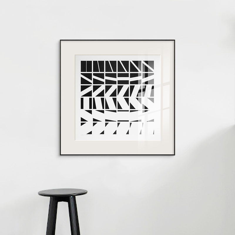 极速拾叁家 现代抽象艺术画几何图形线条挂画样板间餐厅酒店黑白