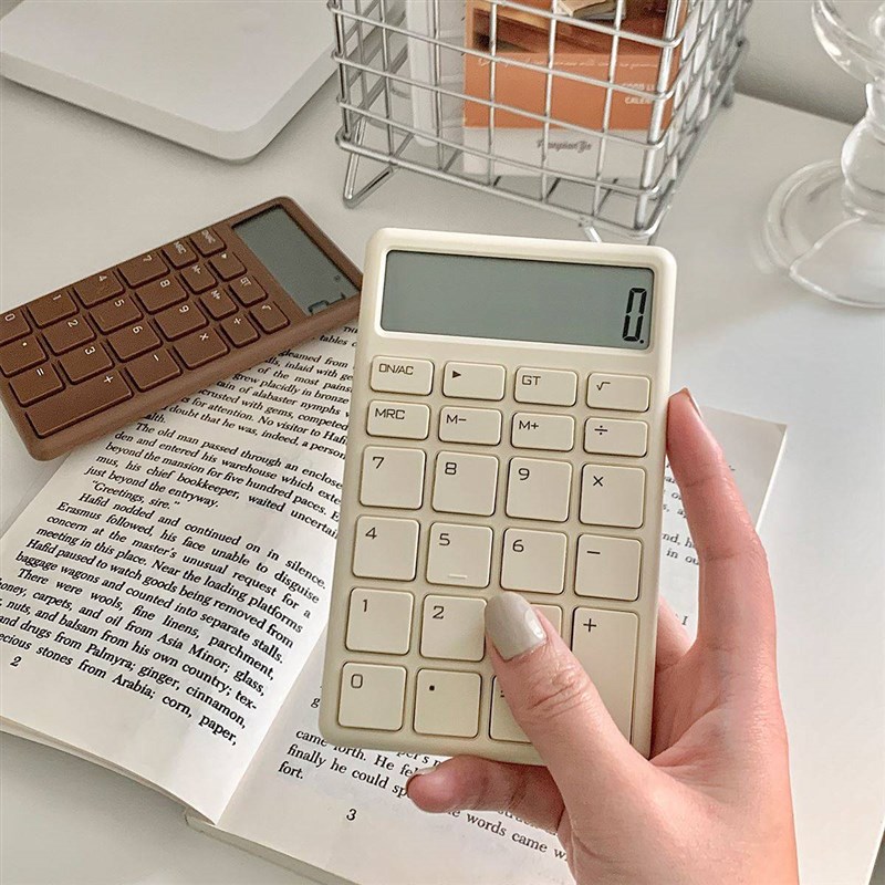 厂家计算器小型可携式巧克力莫兰迪色位高颜N值简约办公室计算机