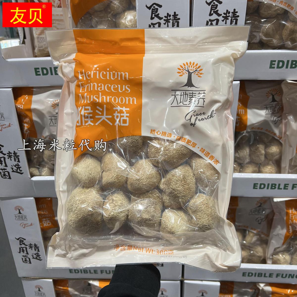 上海costco代购 大地素养猴头菇300克适合炒菜煲汤汤汁鲜美嫩浓郁