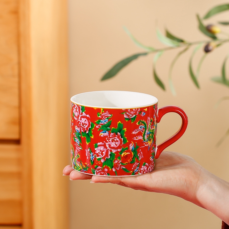 超可爱马克杯创意东北大花陶瓷杯办公室水杯茶杯情侣杯子实用礼物