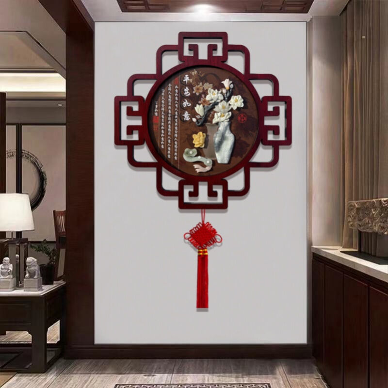 中国节福字挂件大号中国结客厅装饰新中式入户玄关走廊玉雕