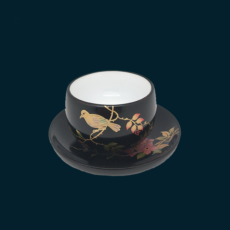 【曾楚漆器】彩绘茶杯简约日式大师定制中国生漆大漆随州曾侯乙