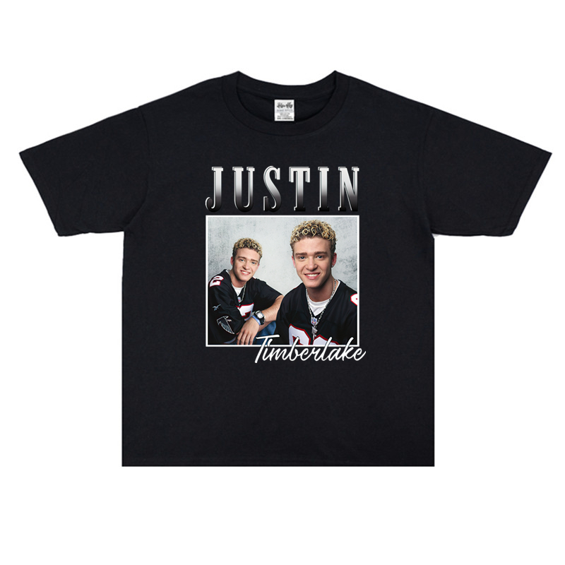 JT贾斯汀·汀布莱克Justin Timberlake音乐纯棉印花T恤短袖宽松
