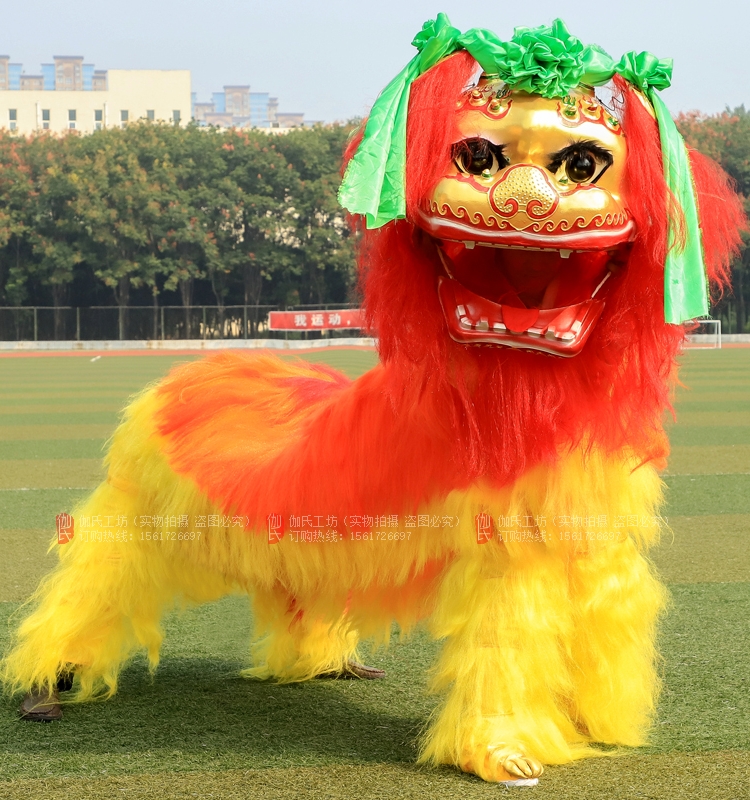 表演服全套服装笑脸头双人舞金道具演出狮单狮北京北狮狮龙整套狮