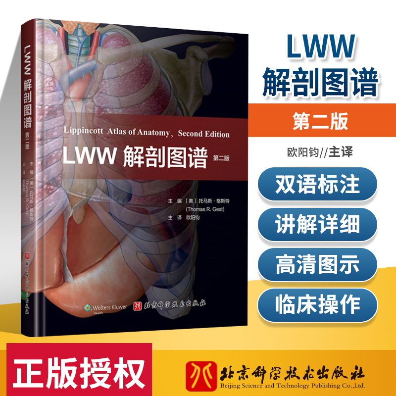 正版 LWW解剖图谱（第2版）北京科学技术出版社 欧阳钧主译