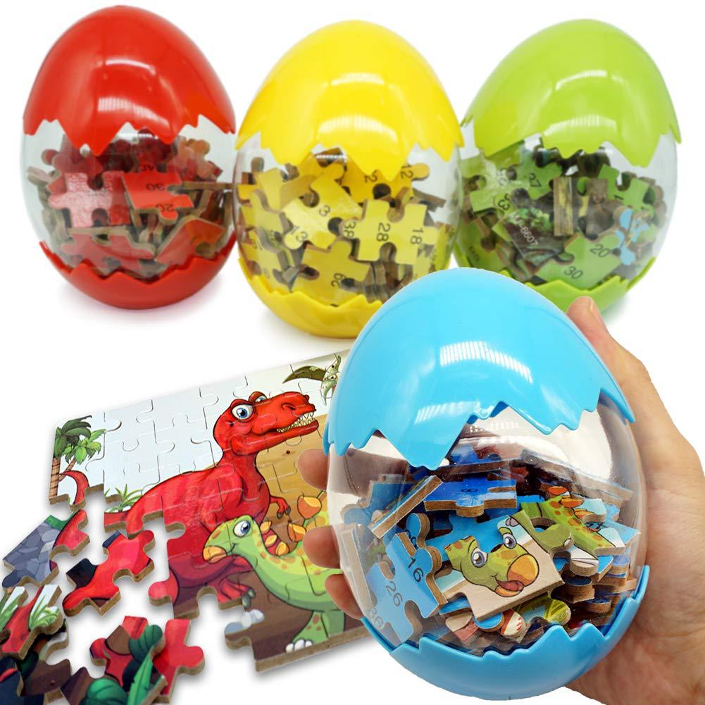 儿童恐龙拼图60片恐龙蛋礼品玩具男孩女孩益智玩具木质3-4-6-8岁