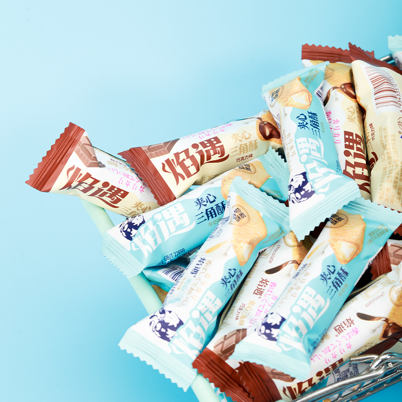 【250根】巧遇心焰遇三角酥混合口味儿童零食饼干长条独立包装