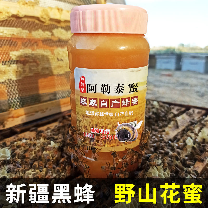 新疆黑蜂蜜纯正原蜜农家自产深山蒲公英花蜜2斤装纯蜂蜜非百花蜜