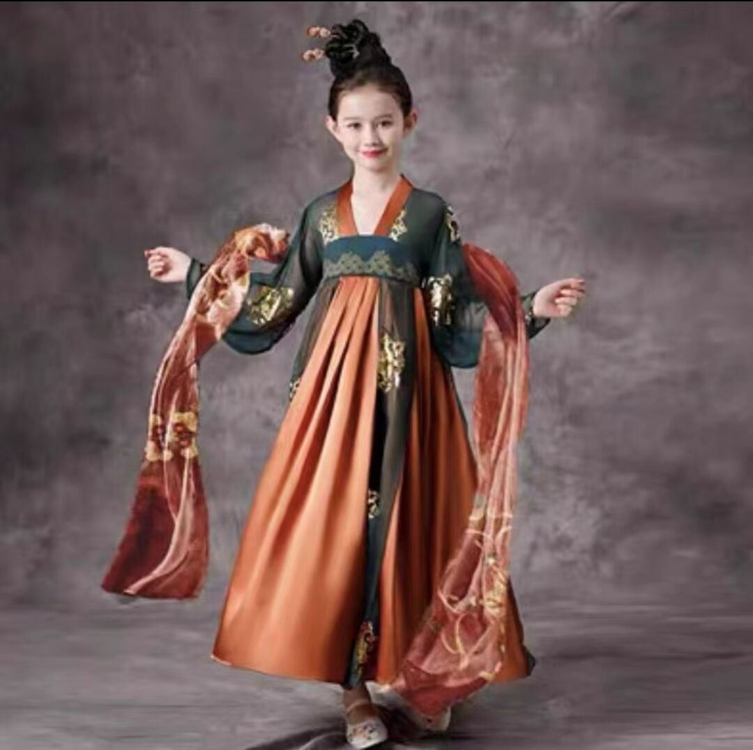 正品古典舞演出服女儿童汉服中国风豆苗儿同款丽人行舞蹈服女童演