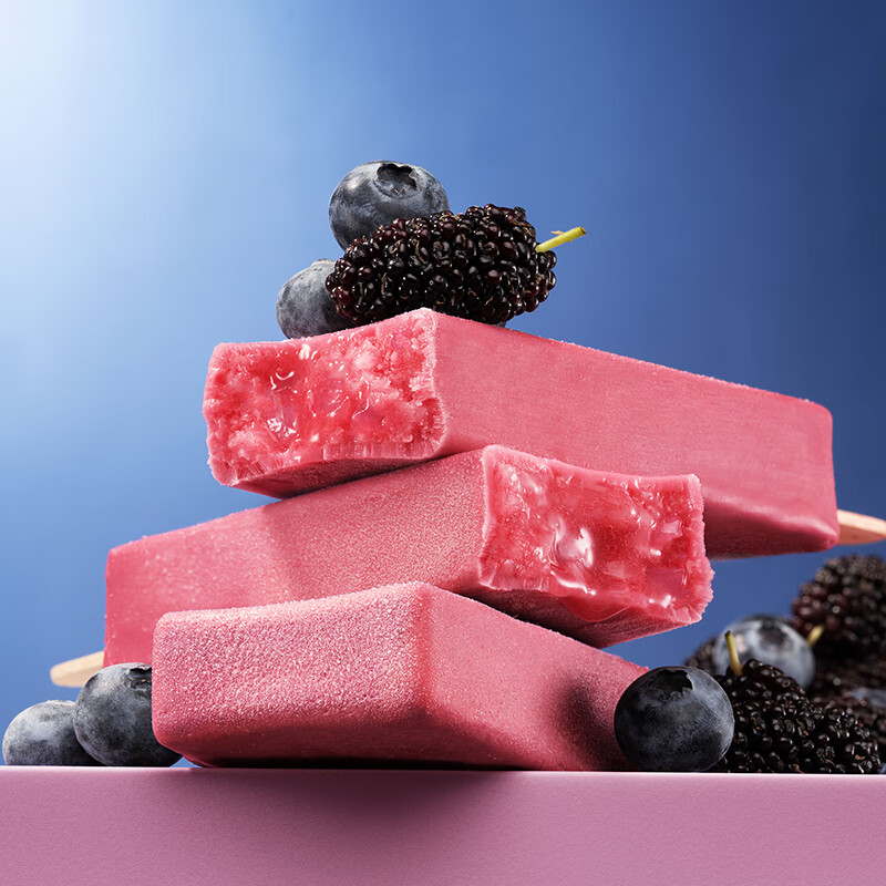 【新品】东北大板蓝莓桑葚冰棍缤纷水果系列夹心桑葚雪糕冰68g支