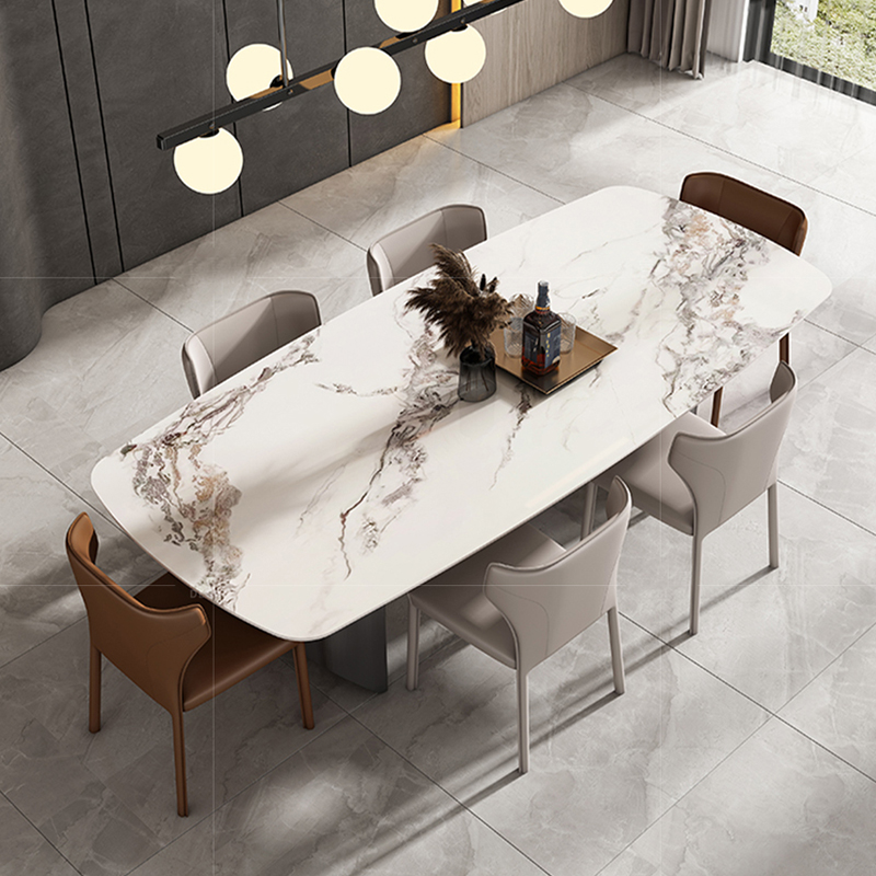 速发可伸缩岩板餐桌椅组合现代简约家用小户型休闲折叠两用可变方