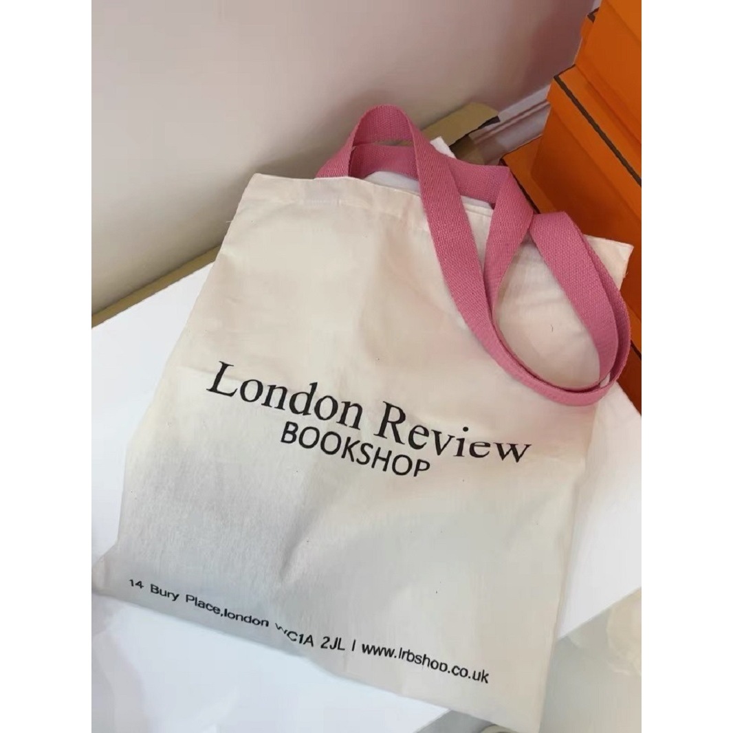 【现货】伦敦书店韩国粉色肩帆布包夏女复古帆布袋包包小众设计手