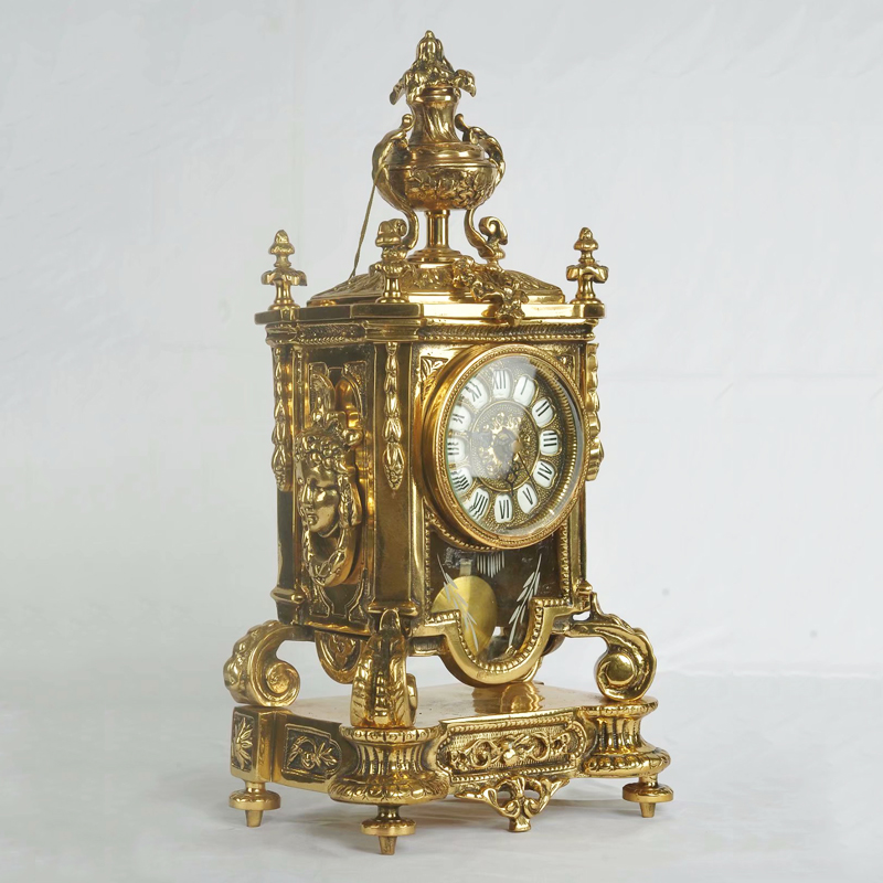 欧式古典家居饰品客厅玄关壁炉摆件时钟手工全铜凡尔赛宫座钟5835