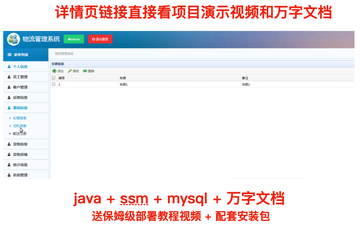 java ssm jsp mysql货物物流配送运输信息管理系统作业程序源代码