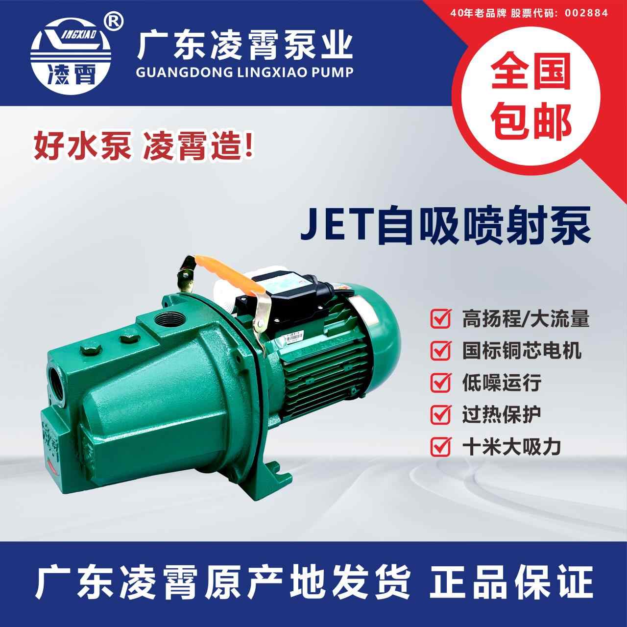 广东凌霄喷射泵家用自吸抽水泵220v大吸力大流量高扬程小型抽水机