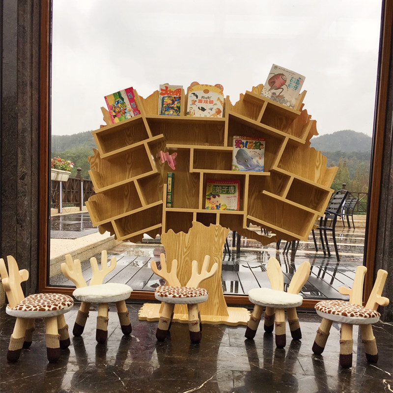 幼儿园学校图书馆树型书架售楼处阅读区儿童书柜绘本馆橱窗展示架