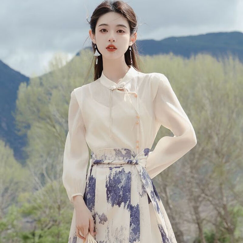 语墨初晴夏季新中式国风女装高级感改良汉服超仙气质汉元素马面裙