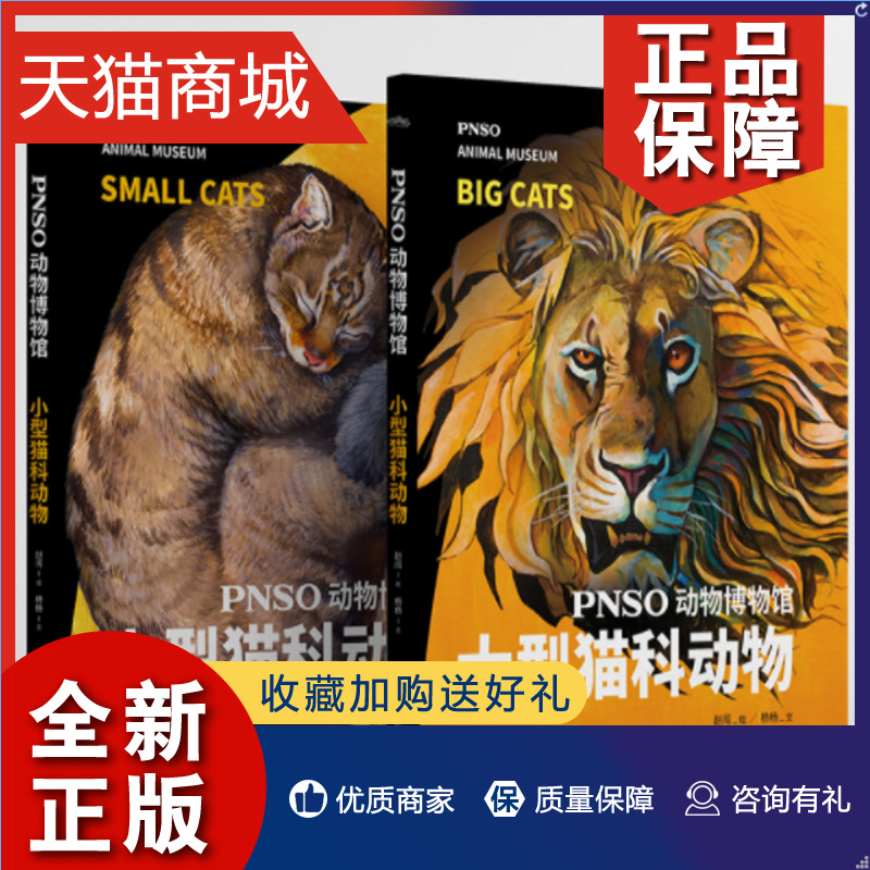 正版 全2册PNSO动物博物馆 大型+小型猫科动物 把博物馆带回家猫科动物科普书 动物群体形象 青岛