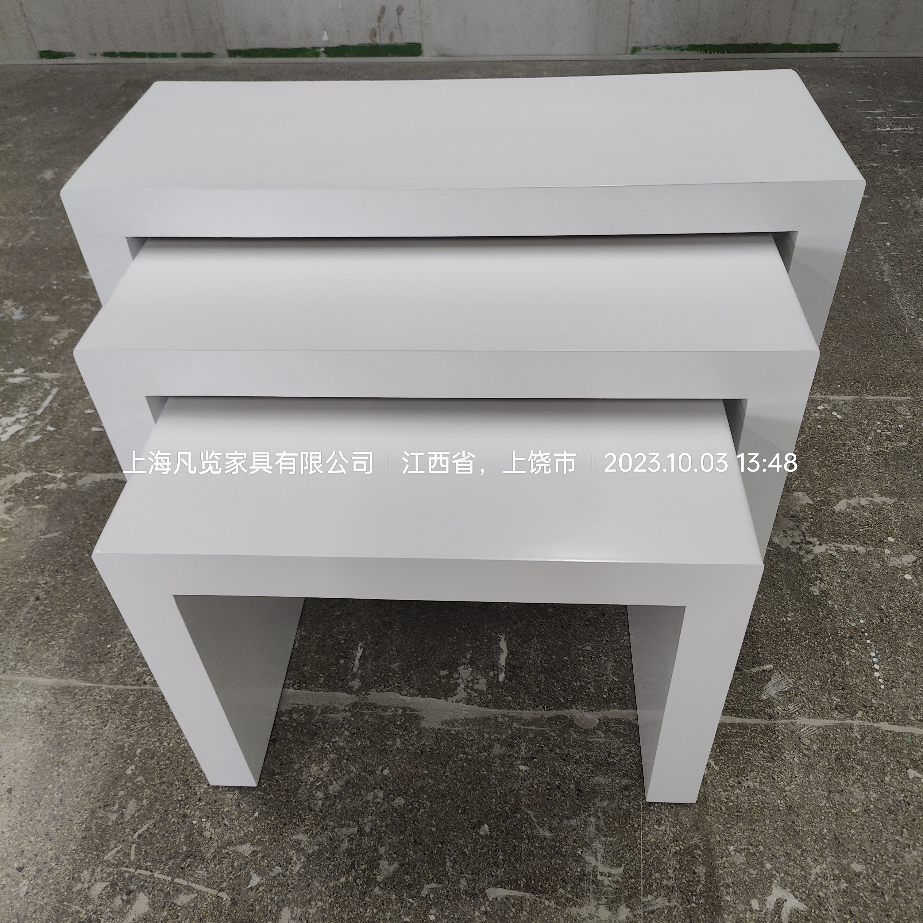 U型白色烤漆流水台展示台方台圆台中岛柜高低桌展示架体验桌定制